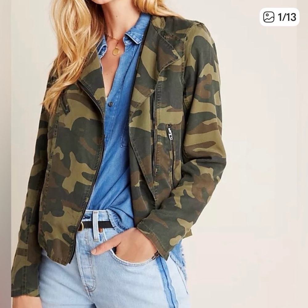 Blank NYC Camo Utility Jacket in Olive and Brown